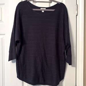 Navy boat neck sweater